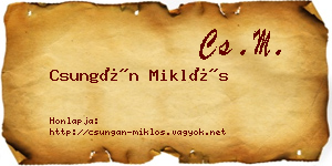 Csungán Miklós névjegykártya