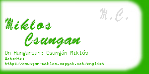 miklos csungan business card